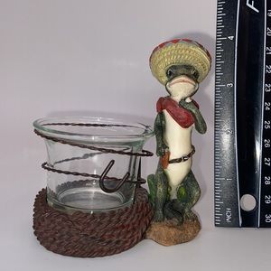 Gecko Southwestern Votive Candle. Glass Candle Holder. Very Unique.